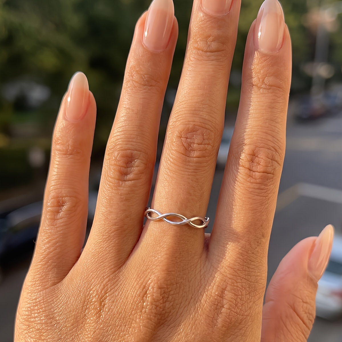 Women's Double Interlocking Ring, Versatile Fashion Accessory